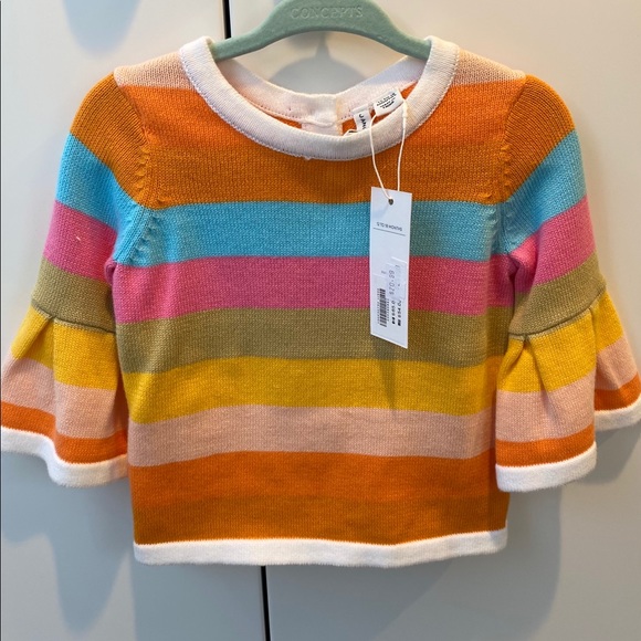 NWT Janie and Jack Stripe Bell Sleeve Sweater - Picture 3 of 6
